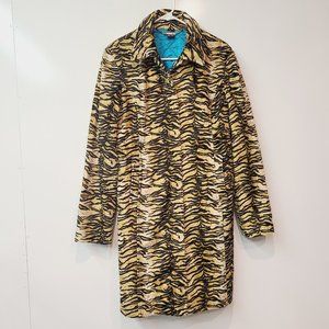 Guess Gorgeous Faux Fur Coat Jacket Animal Tiger Print Cheetah Size Large